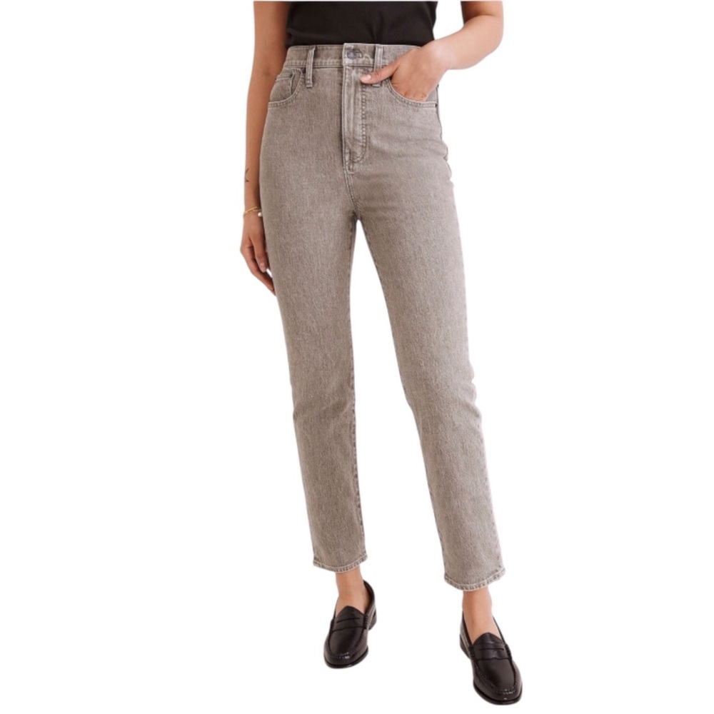 Madewell 32 The Mom Jean Women’s Gray High Rise Ankle Jeans Stretch ND632